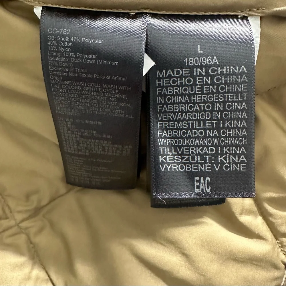 Marmot Men's Beige Tan Quilted Duck Down Burdell Jacket ~ Size L - Picture 9 of 11